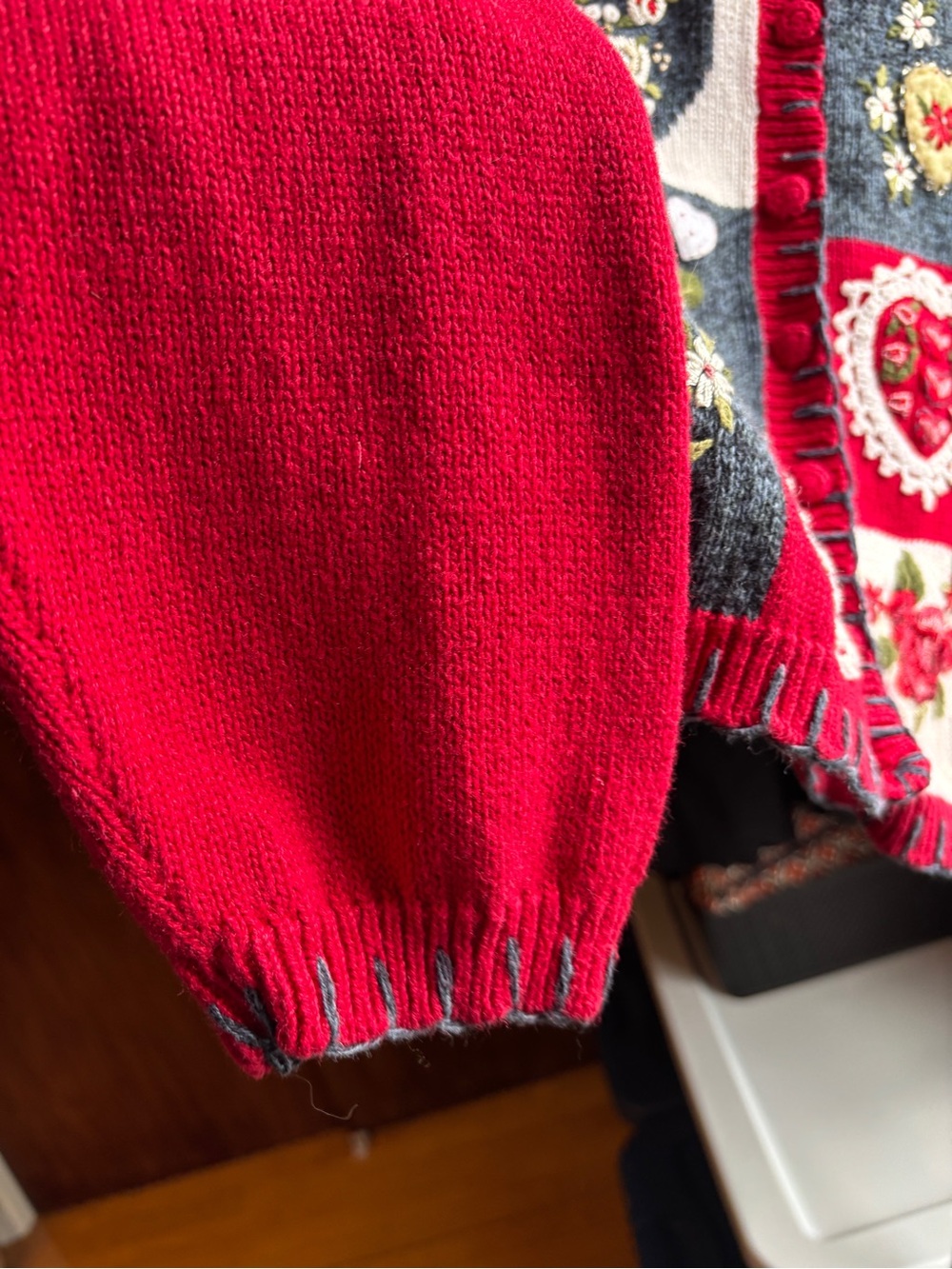 EUC Vintage Y2K Heirloom Collectibles XL Patchwork Heart Granny Cardigan Sweater - Picture 10 of 16